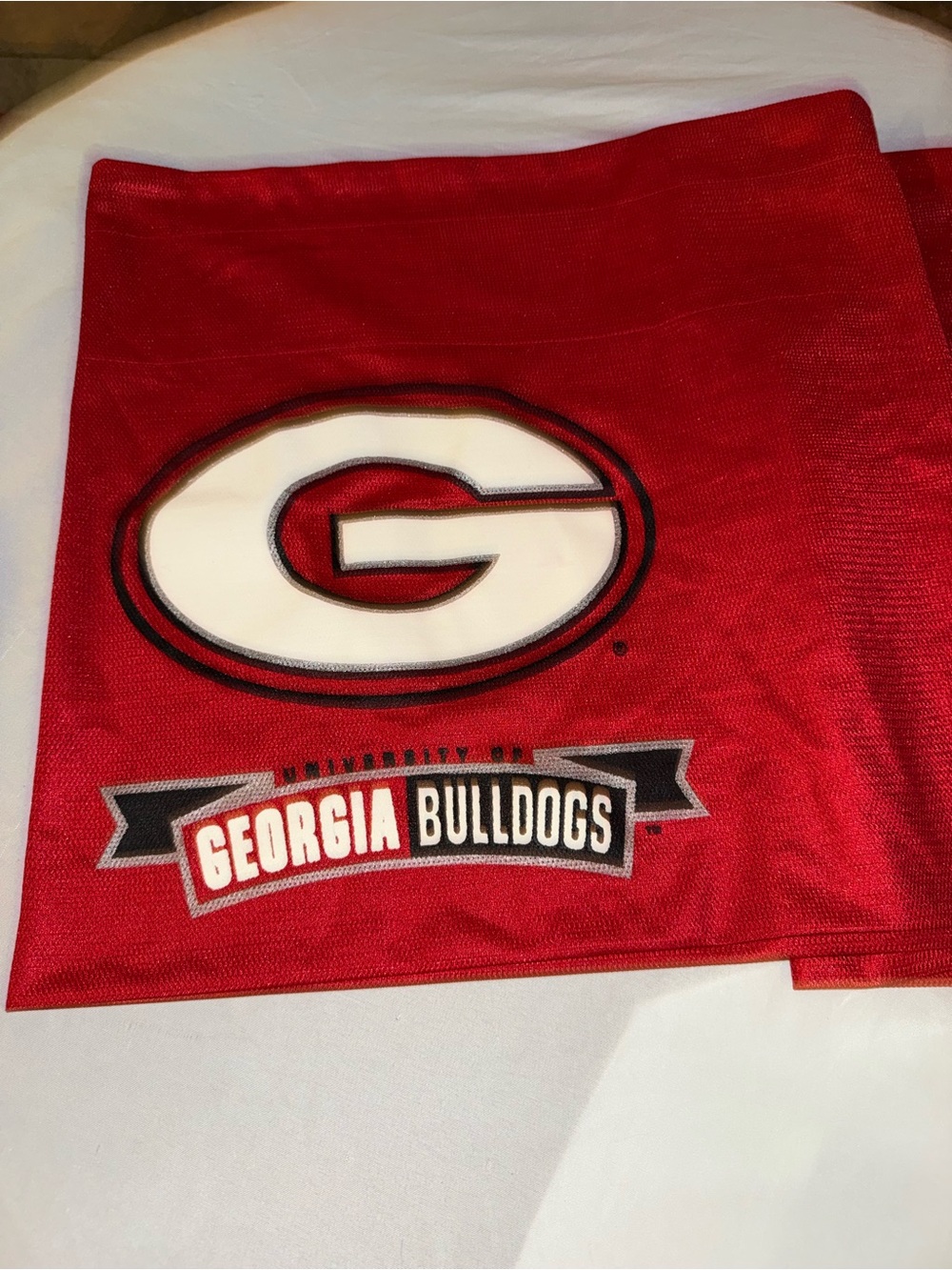 Red Georgia Bulldogs table runner